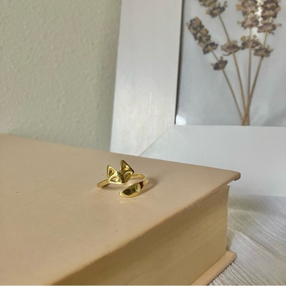 Fox Gold Wrap Ring Band Minimal Animal Femme Classic Jewelry - Picture 5 of 12